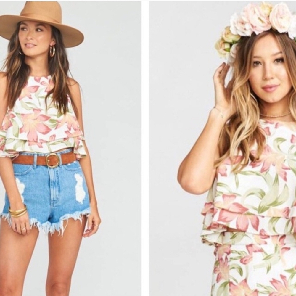 Show Me Your Mumu Floral King Crop Top Size Medium